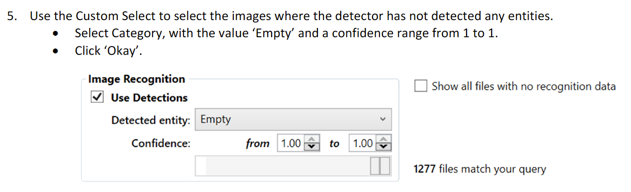 When activating the use of AI detections, users can filter which images are displayed depending on the range of confidence values provided [@greenberg-timelapse].